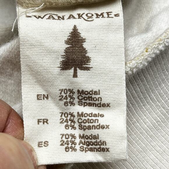 Wanakome Women's Zip Up Hooded Sweatshirt Medium Striped Modal Blend - Picture 7 of 10